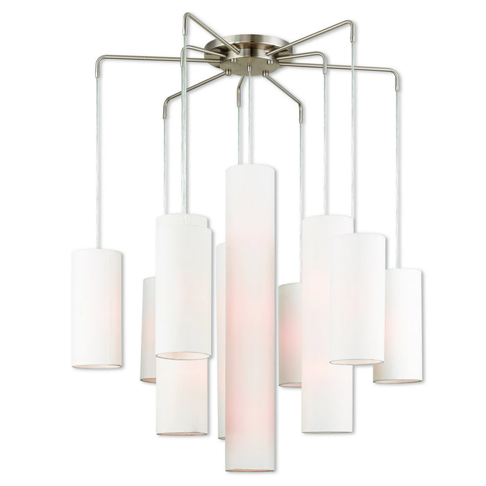 Livex Lighting 42658-91 15 Light Foyer Chandelier, Brushed Nickel