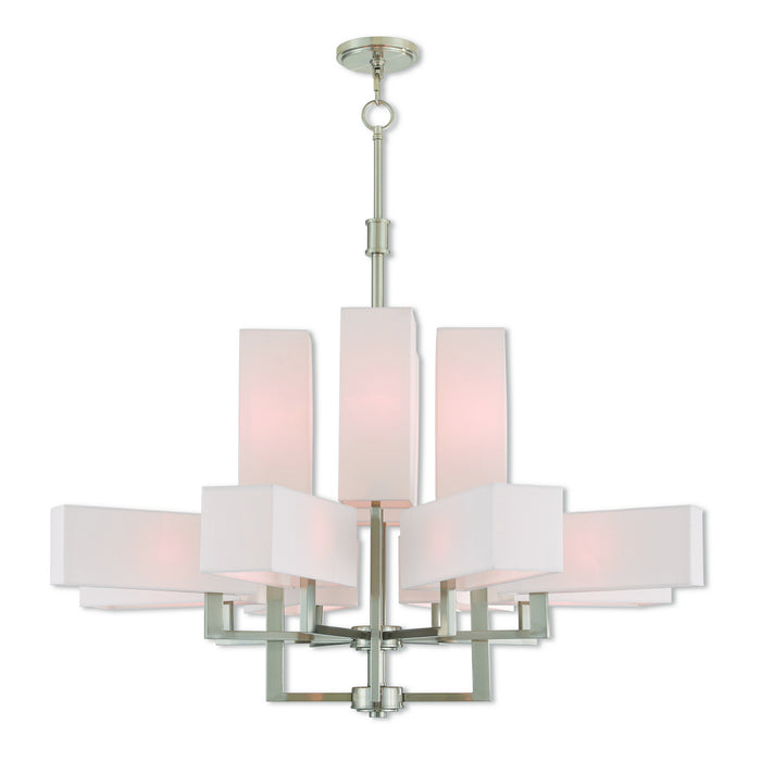 Livex Lighting 42679-91 12 Light Foyer Chandelier, Brushed Nickel