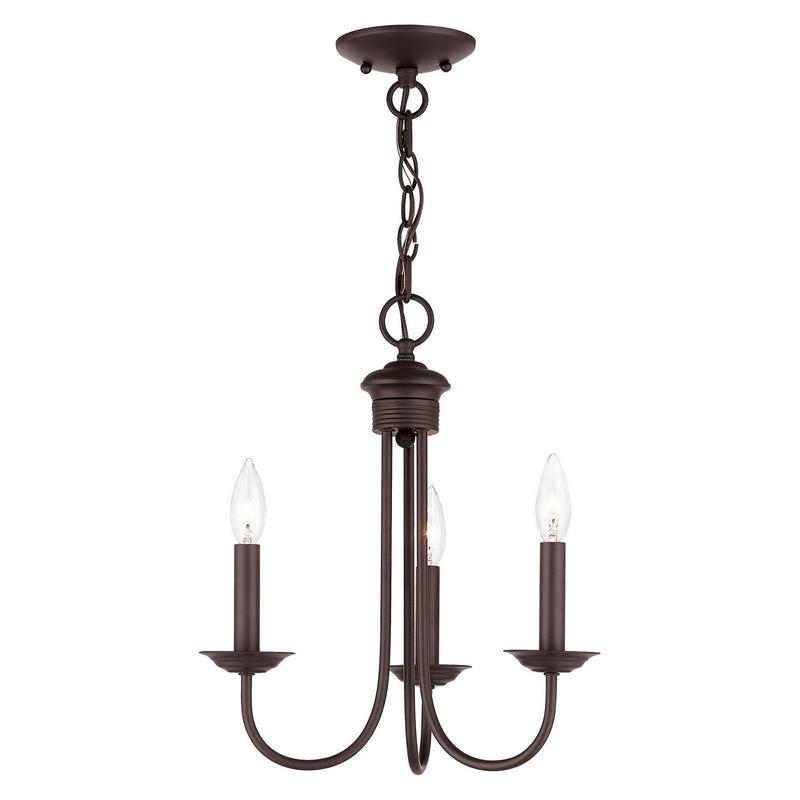 Livex Lighting 42683-07 Three Light Mini Chandelier, Bronze