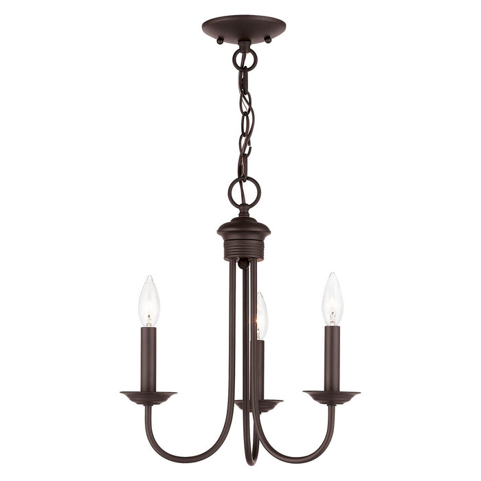 Livex Lighting 42683-07 Three Light Mini Chandelier, Bronze