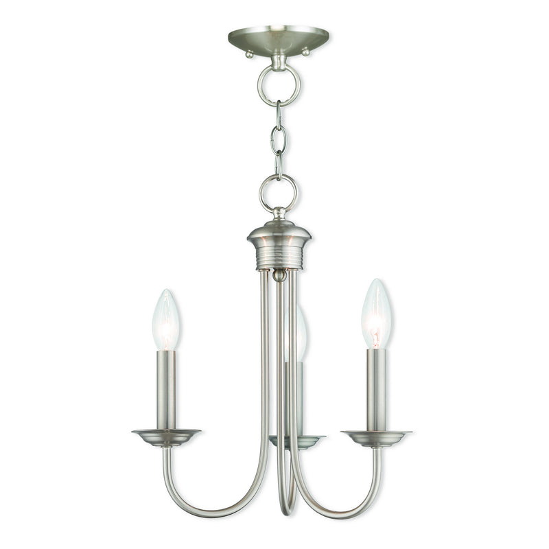 Livex Lighting 42683-91 Three Light Mini Chandelier, Brushed Nickel