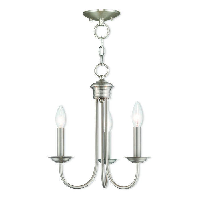 Livex Lighting 42683-91 Three Light Mini Chandelier, Brushed Nickel