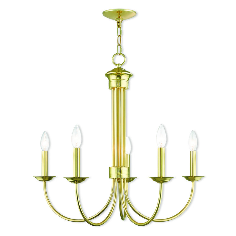 Livex Lighting 42685-02 Five Light Chandelier, Polished Brass