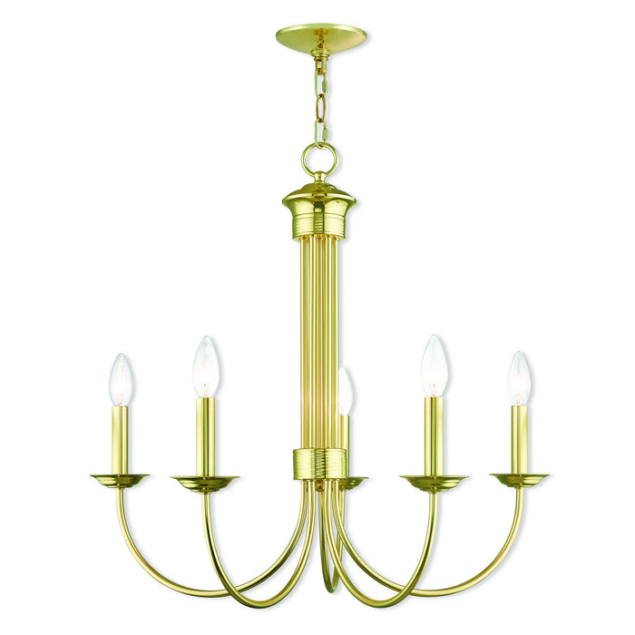 Livex Lighting 42685-02 Five Light Chandelier, Polished Brass