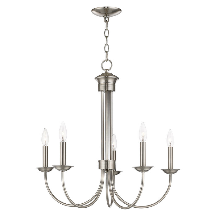 Livex Lighting 42685-91 Five Light Chandelier, Brushed Nickel