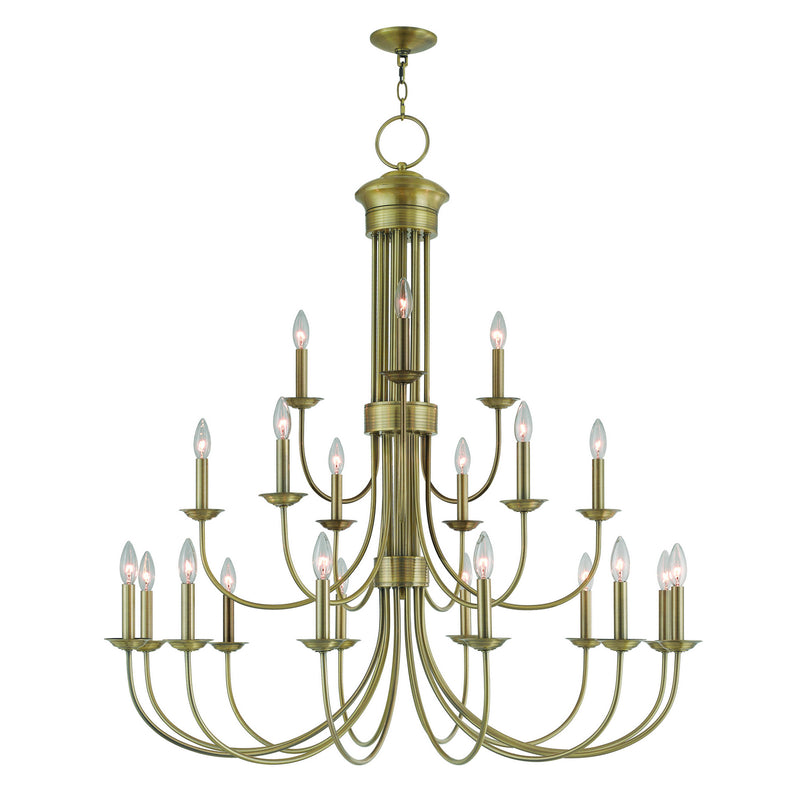 Livex Lighting 42688-01 21 Light Foyer Chandelier, Antique Brass
