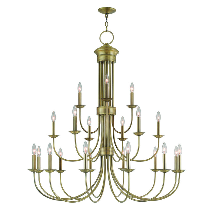 Livex Lighting 42688-01 21 Light Foyer Chandelier, Antique Brass