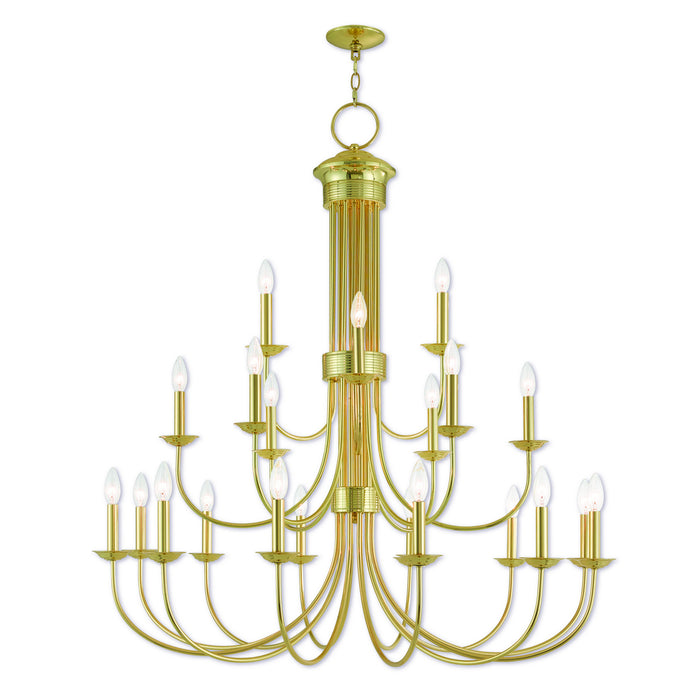 Livex Lighting 42688-02 21 Light Foyer Chandelier, Polished Brass