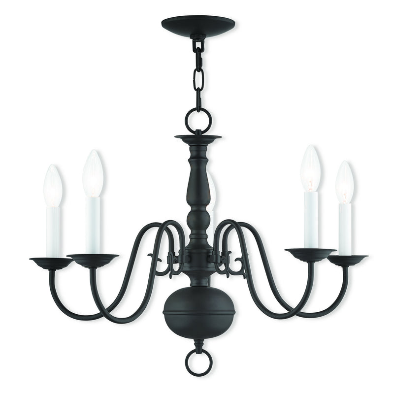 Livex Lighting 5005-07 Five Light Chandelier, Bronze