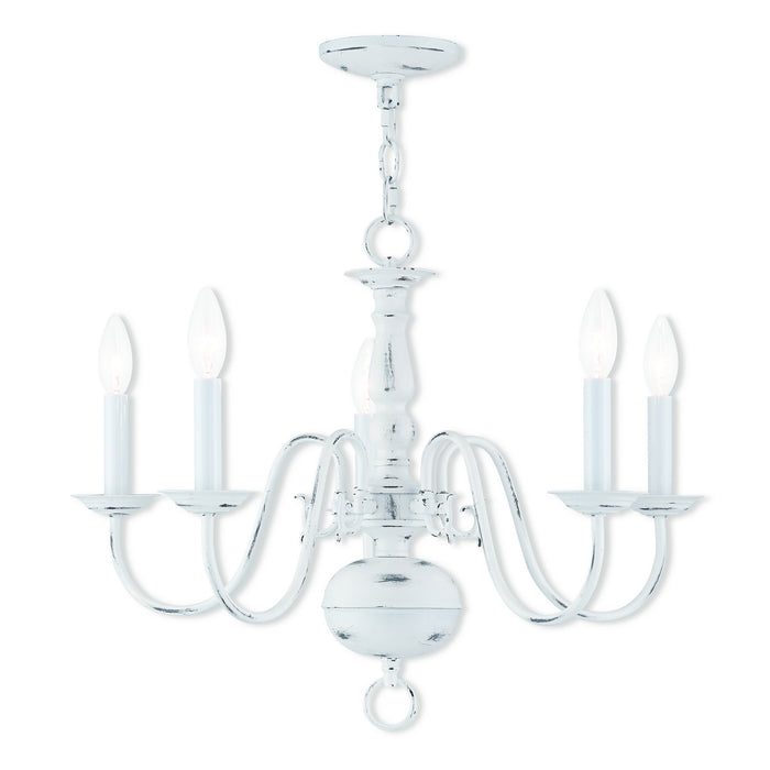 Livex Lighting 5005-60 Five Light Chandelier, Antique White