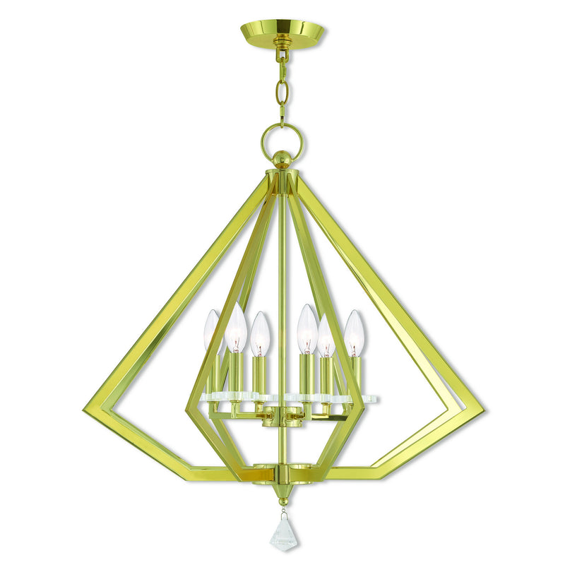 Livex Lighting 50666-02 Six Light Chandelier, Polished Brass