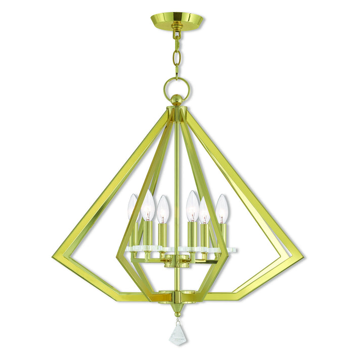 Livex Lighting 50666-02 Six Light Chandelier, Polished Brass