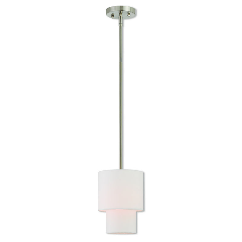 Livex Lighting 51040-91 One Light Mini Pendant, Brushed Nickel