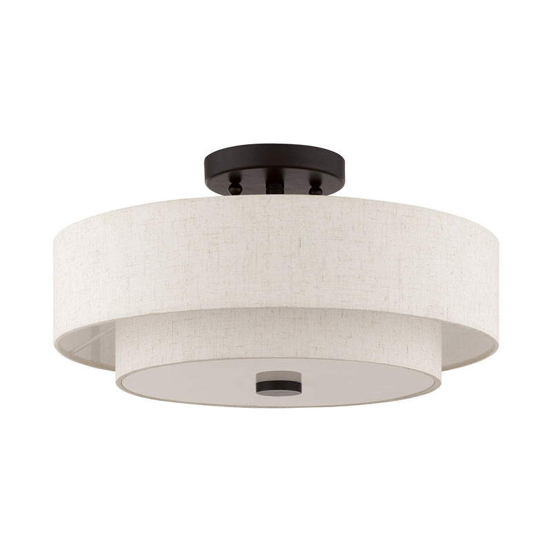 Livex Lighting 51084-92 Three Light Ceiling Mount, English Bronze