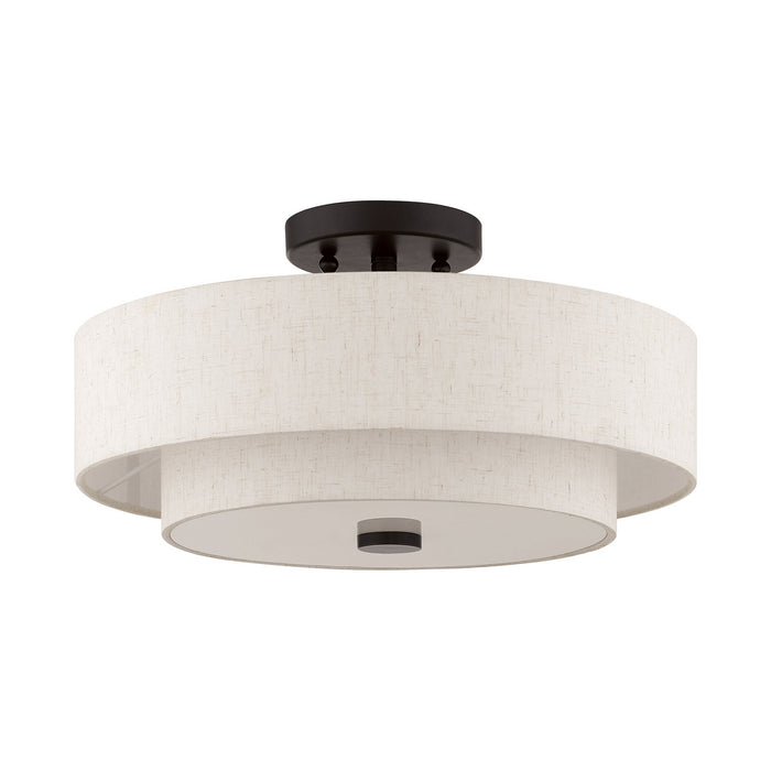 Livex Lighting 51084-92 Three Light Ceiling Mount, English Bronze