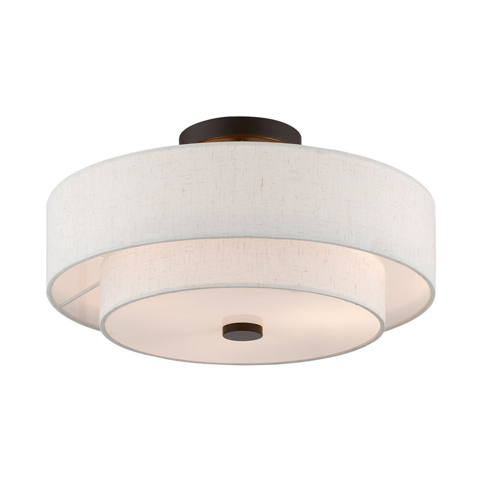 Livex Lighting 51084-92 Three Light Ceiling Mount, English Bronze