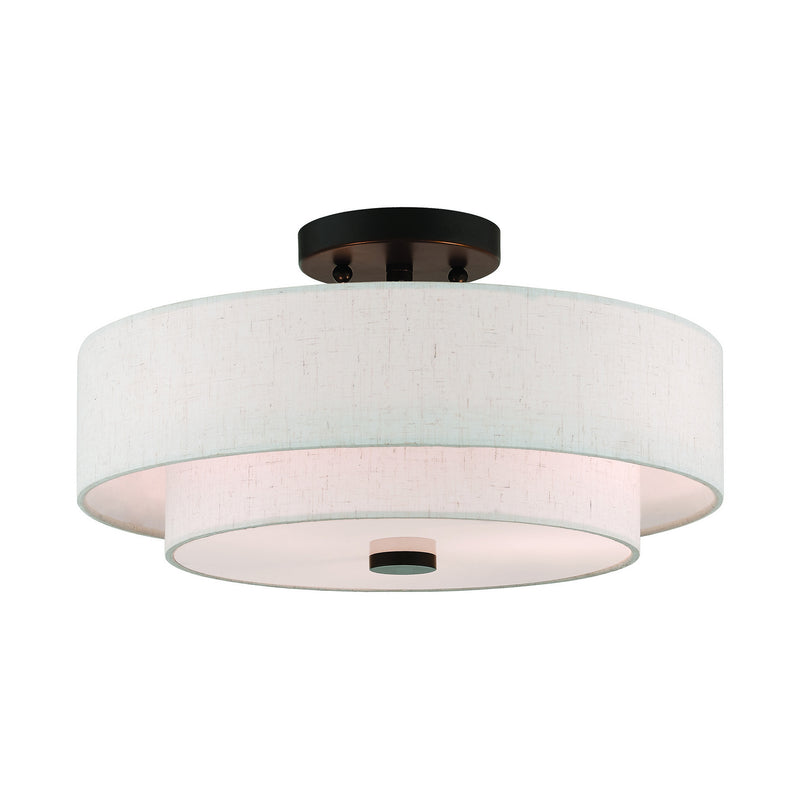 Livex Lighting 51084-92 Three Light Ceiling Mount, English Bronze