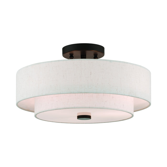 Livex Lighting 51084-92 Three Light Ceiling Mount, English Bronze