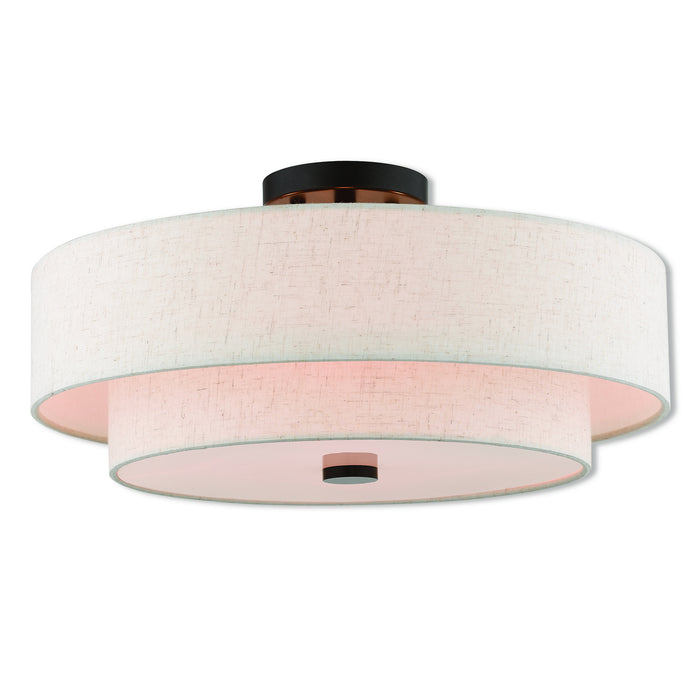 Livex Lighting 51085-92 Four Light Ceiling Mount, English Bronze
