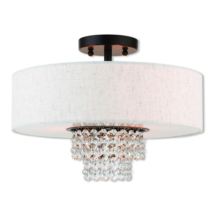 Livex Lighting 51096-92 Three Light Ceiling Mount, English Bronze