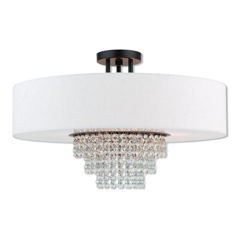 Livex Lighting 51098-92 Five Light Ceiling Mount, English Bronze