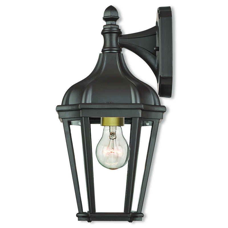 Livex Lighting 76181-07 One Light Outdoor Wall Lantern, Bronze w/ Antique Gold Cluster