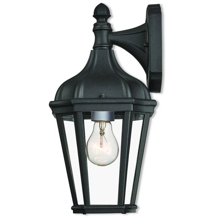 Livex Lighting 76181-14 One Light Outdoor Wall Lantern, Textured Black w/ Antique Silver Cluster