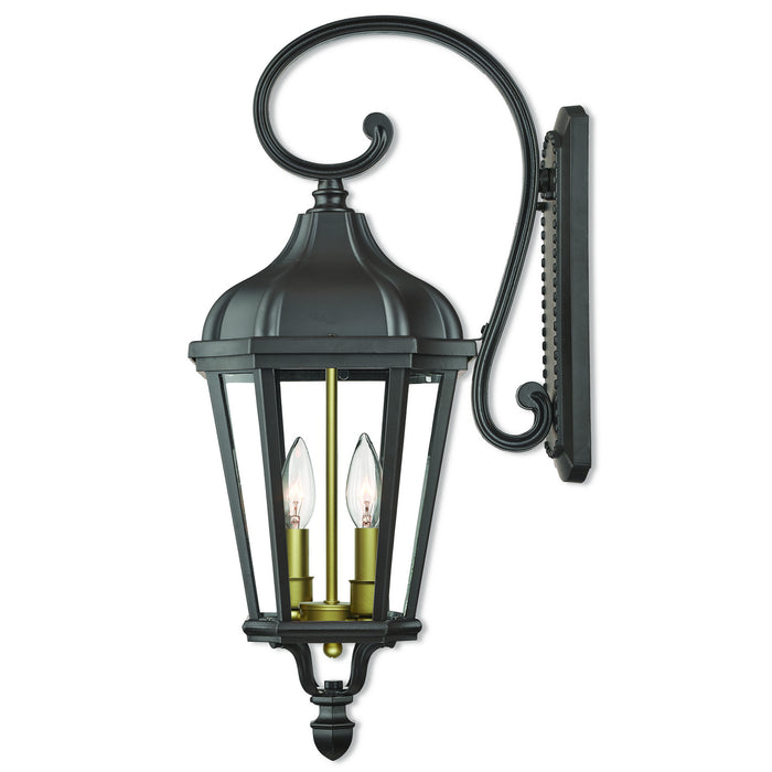 Livex Lighting 76186-07 Two Light Outdoor Wall Lantern, Bronze w/ Antique Gold Cluster
