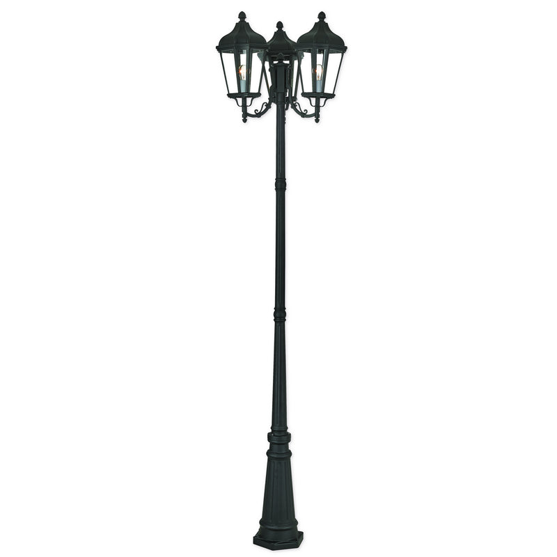 Livex Lighting 76198-14 Three Light Outdoor Post Mount, Textured Black w/ Antique Silver Cluster