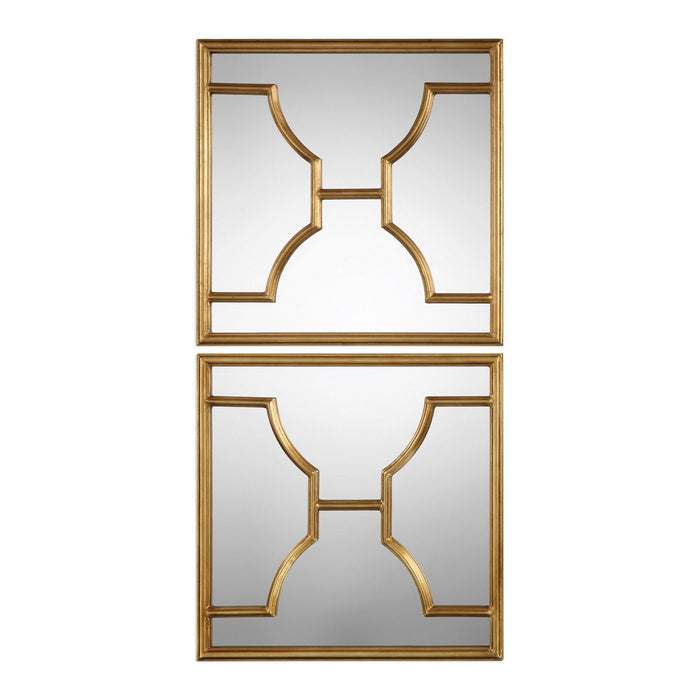 Uttermost 09268 Mirror, Set Of 2, Antiqued Gold Leaf