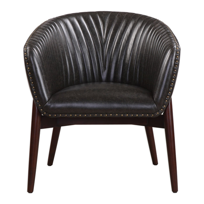 Uttermost 23380 Accent Chair, Antique Brass