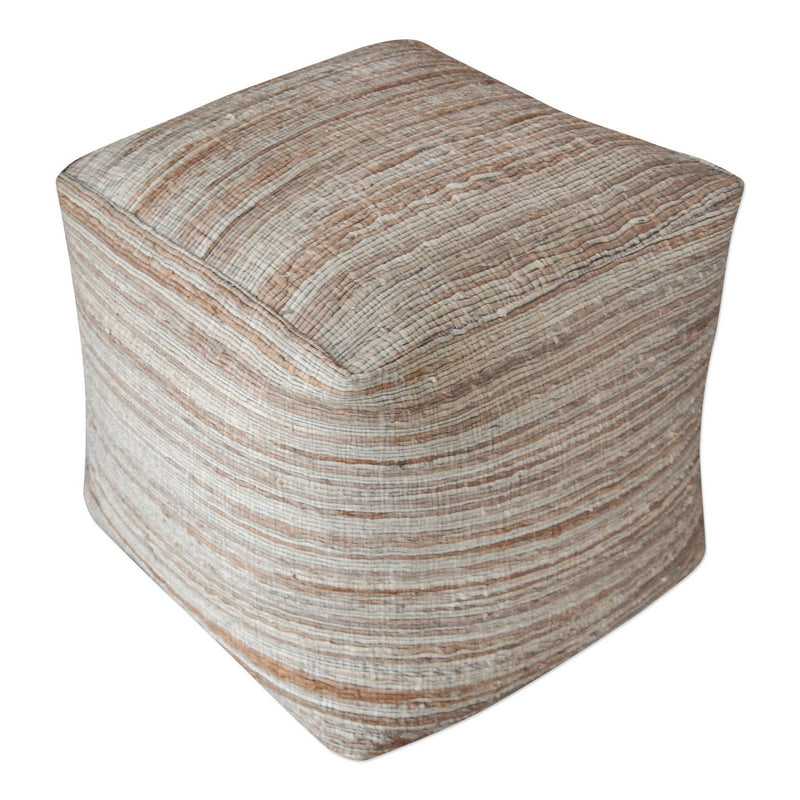 Uttermost 23958 Pouf, Butterscotch And Light Tan