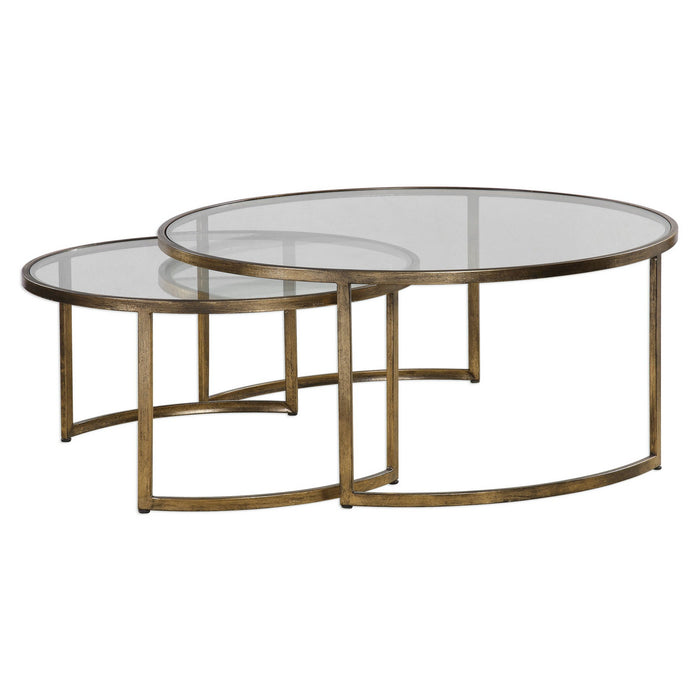 Uttermost 24747 Coffee Tables S/2, Antiqued Gold Leaf