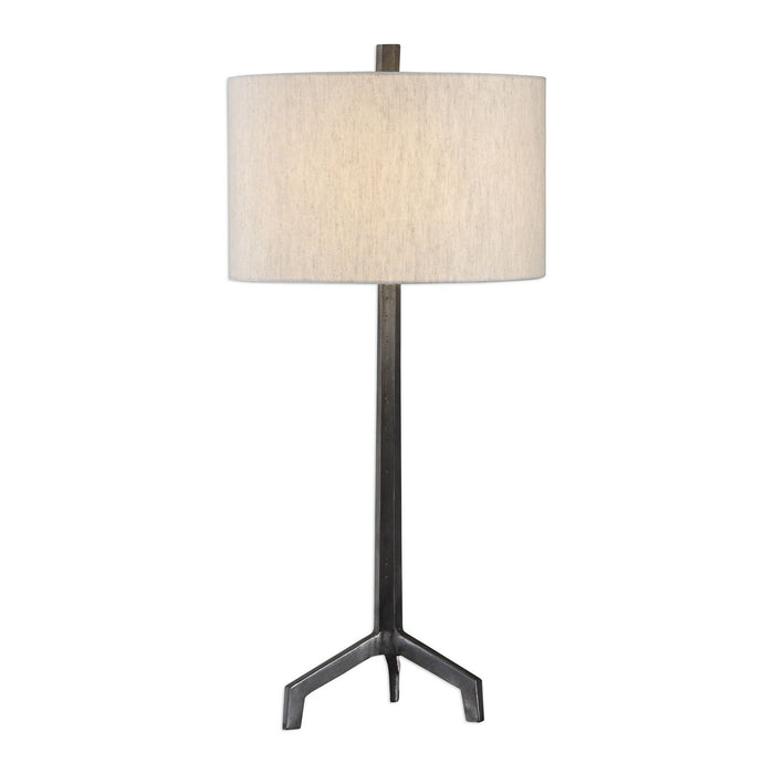 Uttermost 27557-1 One Light Table Lamp, Raw Steel And Burnished Distressing
