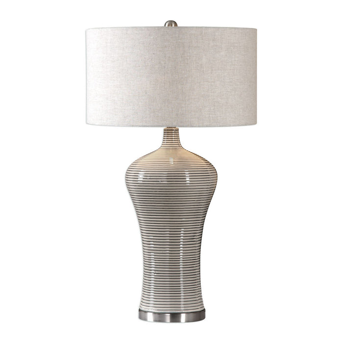 Uttermost 27570-1 One Light Table Lamp, Brushed Nickel