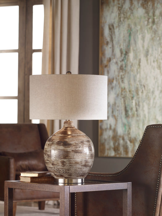 Uttermost 27656-1 One Light Table Lamp, Brushed Nickel