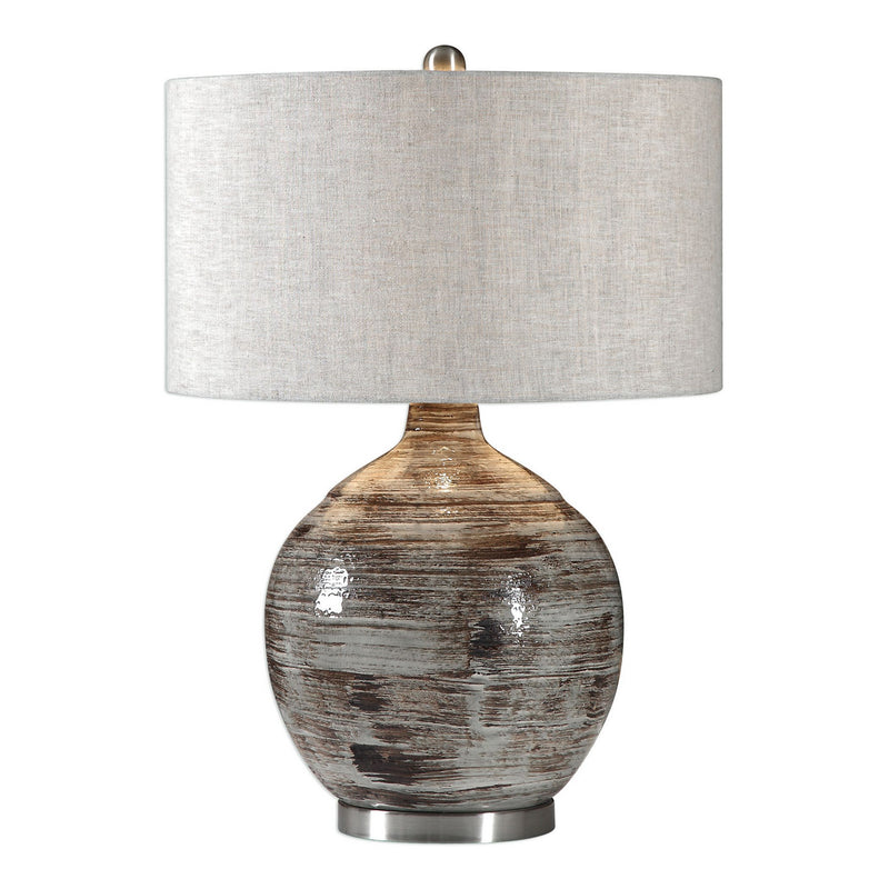 Uttermost 27656-1 One Light Table Lamp, Brushed Nickel