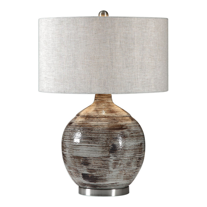 Uttermost 27656-1 One Light Table Lamp, Brushed Nickel
