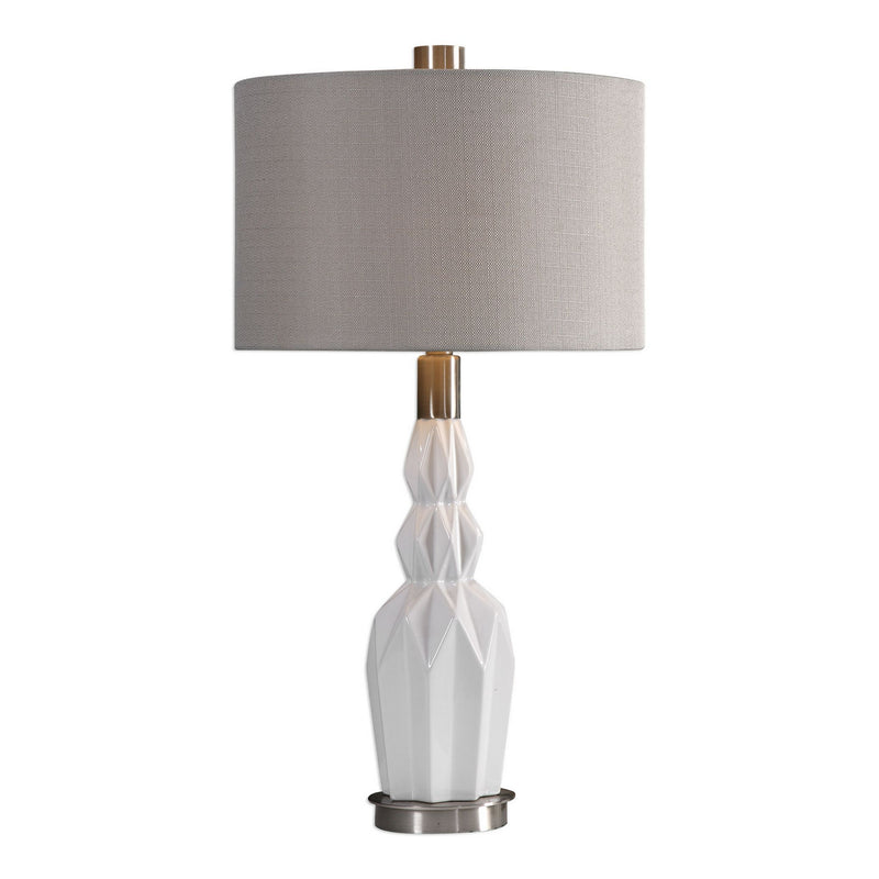 Uttermost 27714-1 One Light Table Lamp, Brushed Nickel