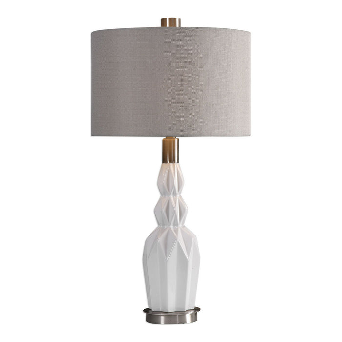 Uttermost 27714-1 One Light Table Lamp, Brushed Nickel