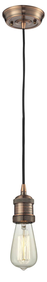 Innovations 200C-AC One Light Mini Pendant, Antique Copper