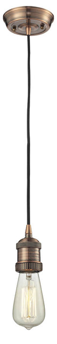 Innovations 200C-AC One Light Mini Pendant, Antique Copper
