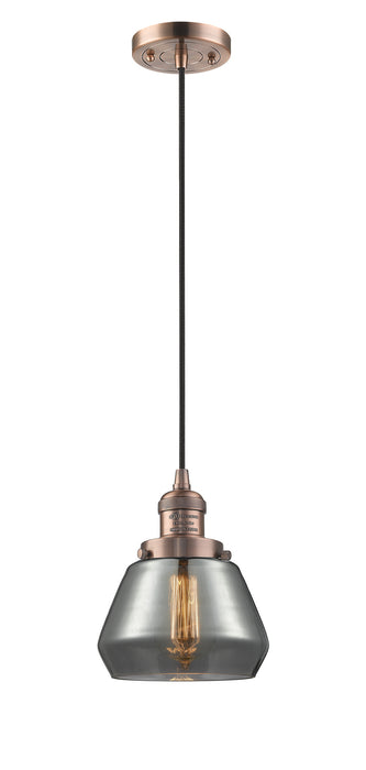 Innovations 201C-AC-G173 One Light Mini Pendant, Antique Copper
