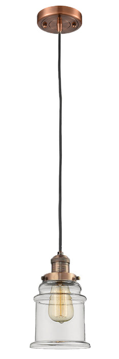 Innovations 201C-AC-G182 One Light Mini Pendant, Antique Copper