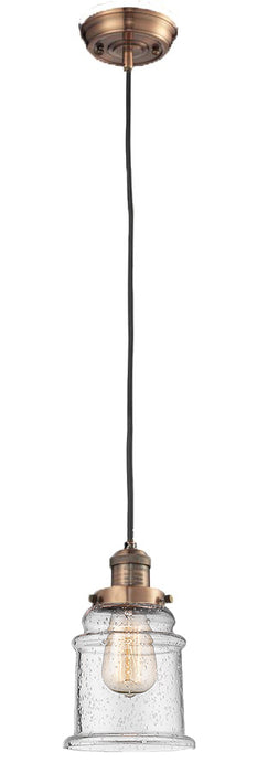 Innovations 201C-AC-G184 One Light Mini Pendant, Antique Copper