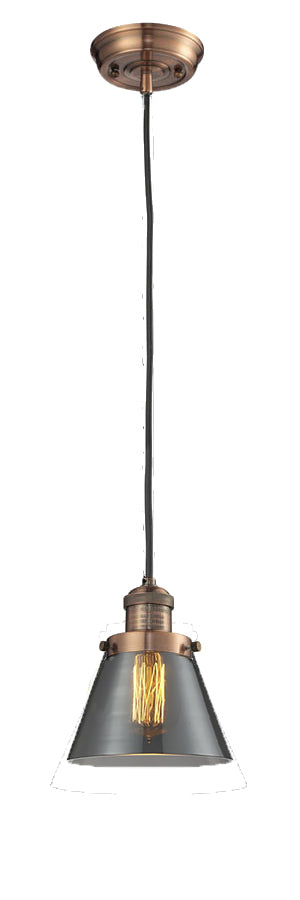Innovations 201C-AC-G63 One Light Mini Pendant, Antique Copper