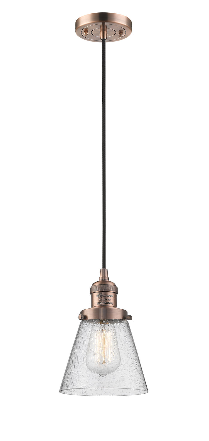 Innovations 201C-AC-G64 One Light Mini Pendant, Antique Copper