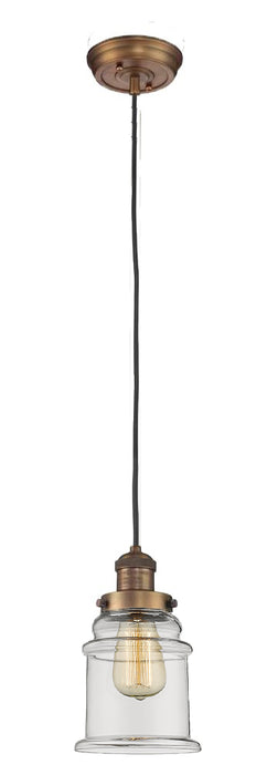 Innovations 201C-BB-G182 One Light Mini Pendant, Brushed Brass