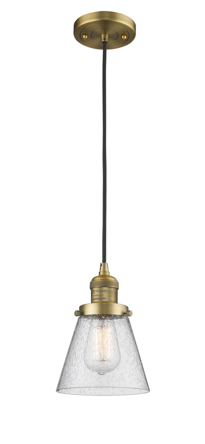 Innovations 201C-BB-G64 One Light Mini Pendant, Brushed Brass