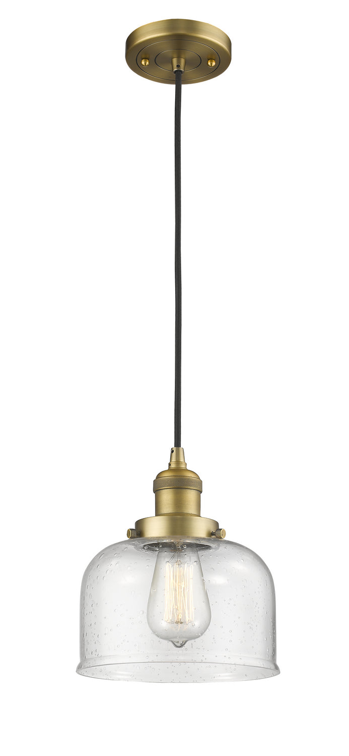 Innovations 201C-BB-G74 One Light Mini Pendant, Brushed Brass